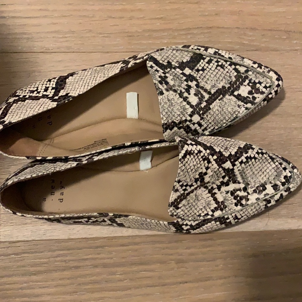 Snake print flats